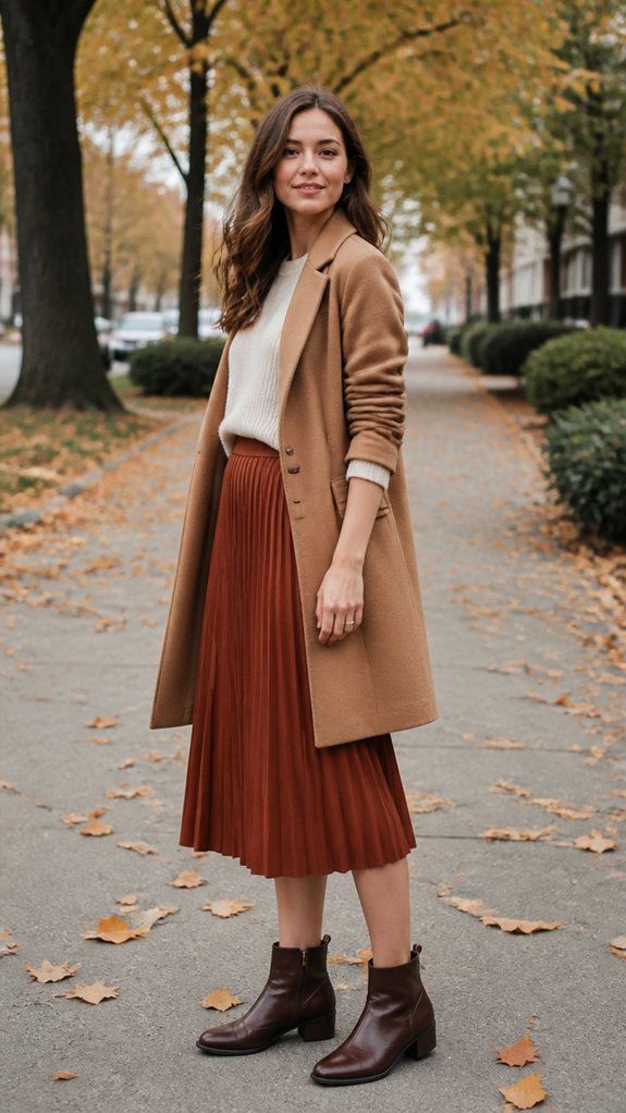 pleated midi polished ensemble
