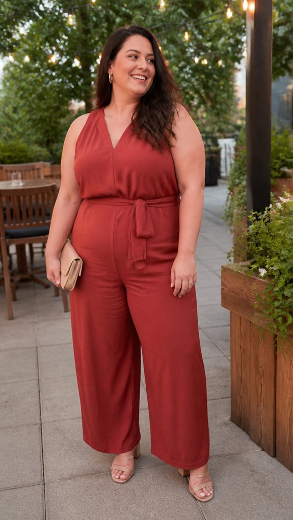 polished belted jumpsuit look