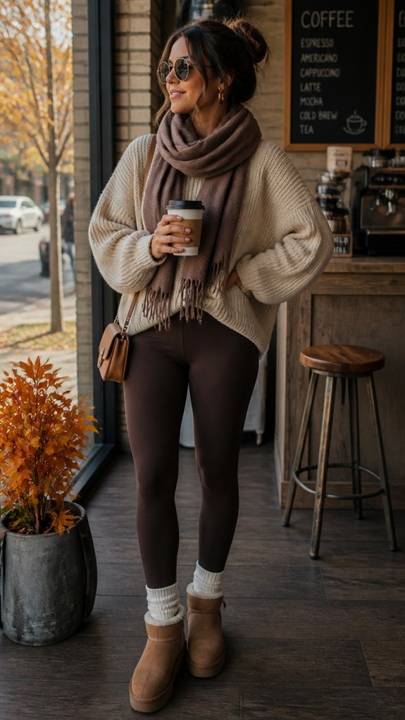 polished layered autumn legging ensemble