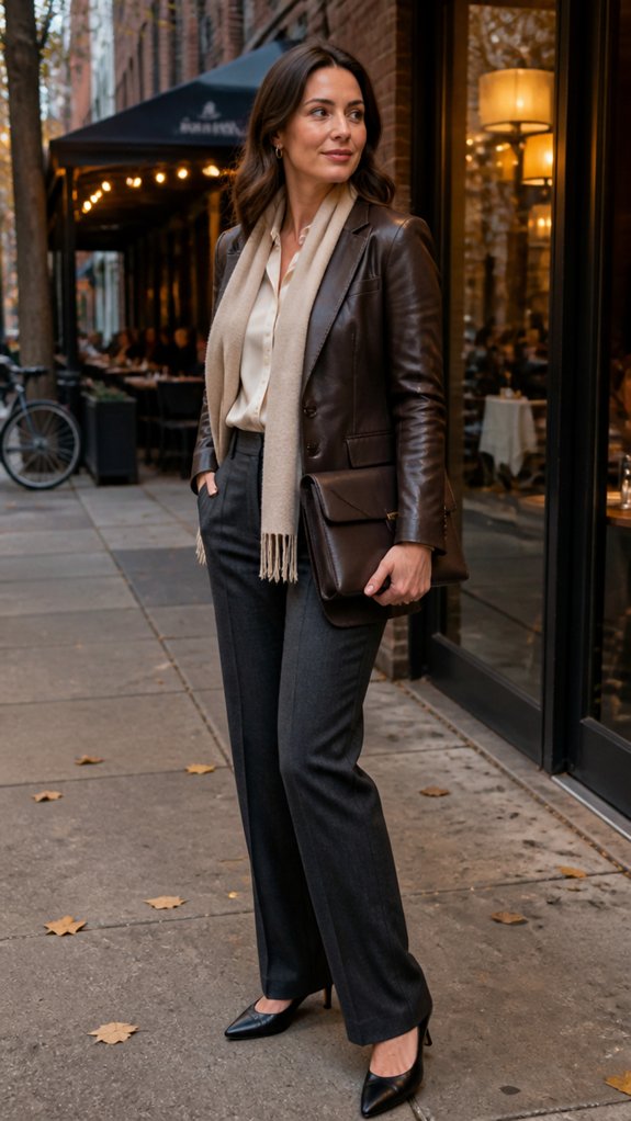 polished leather for refined contrast