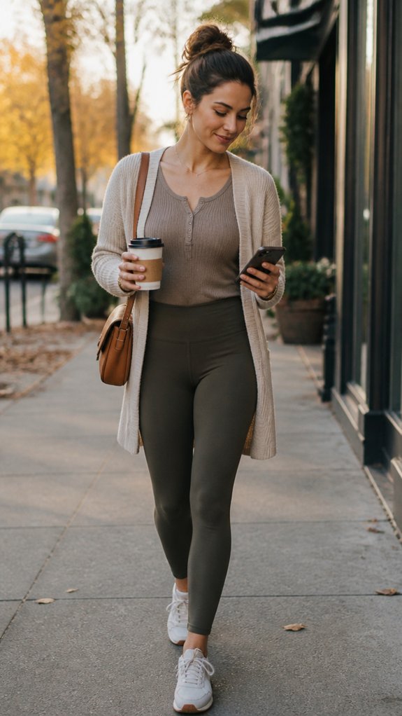 polished leggings for work outfits