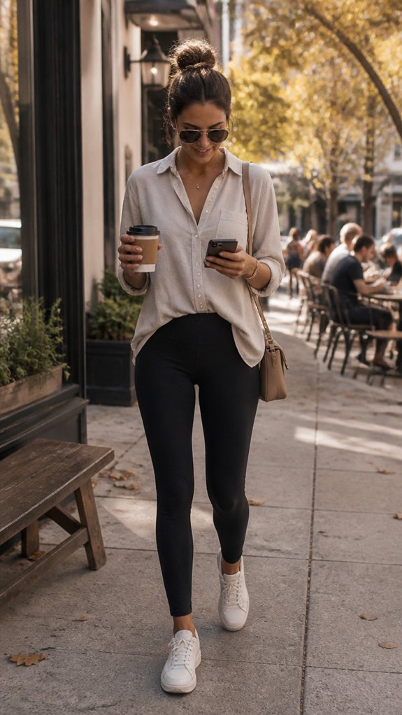 polished relaxed leggings outfit