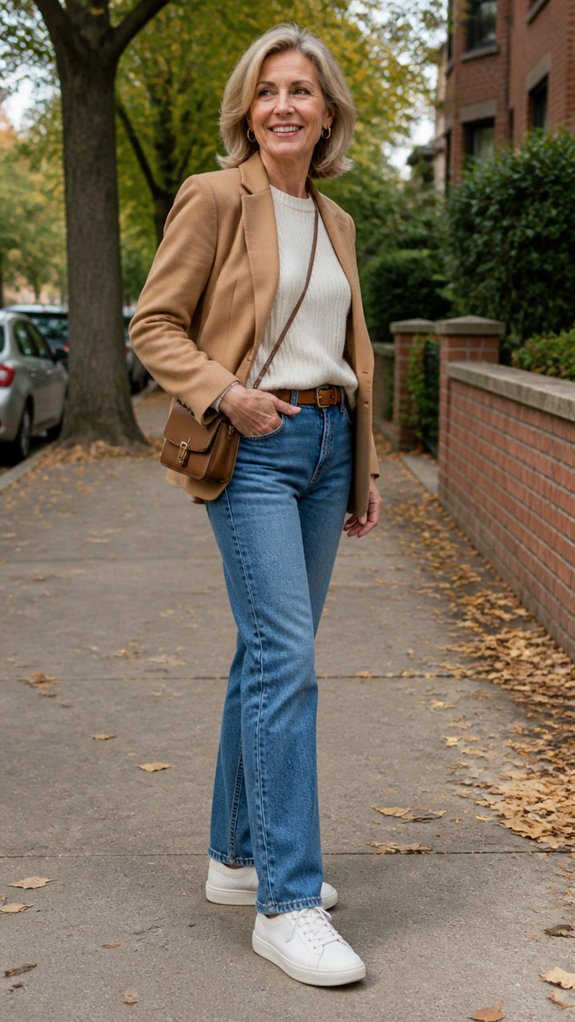 polished tailored straight leg denim