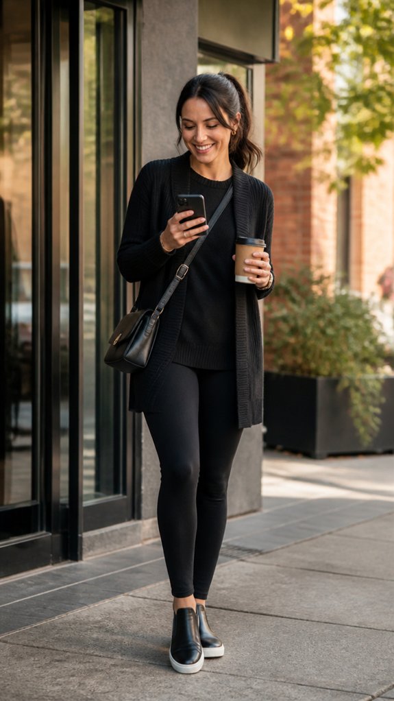 polished tonal black officewear