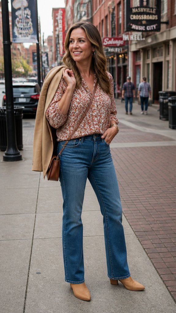 printed tops tailored polished layers