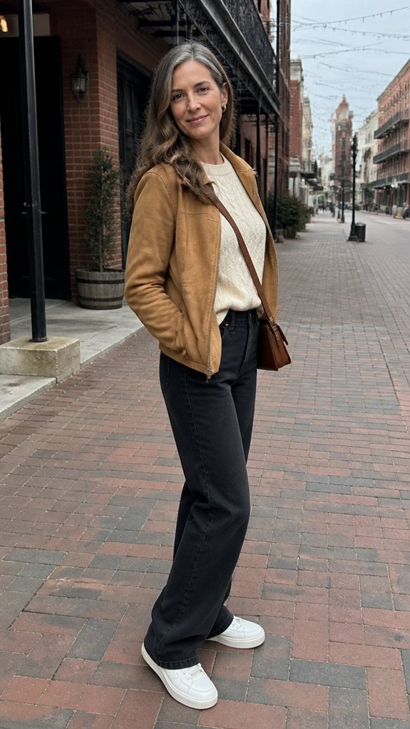 relaxed black jeans ensemble