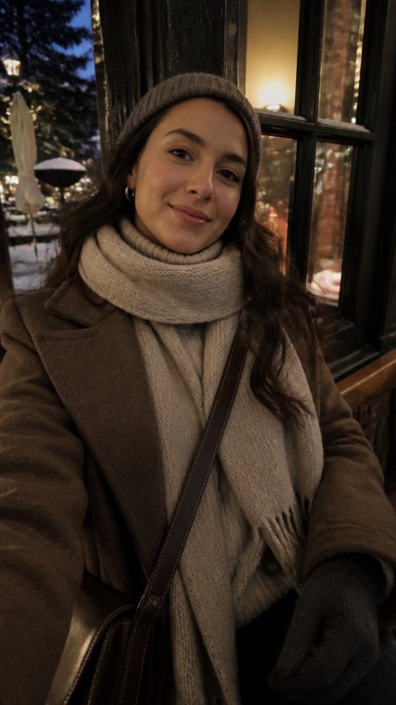 romantic layered winter dinner look