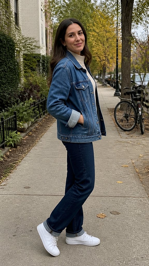roomy medium wash denim jacket