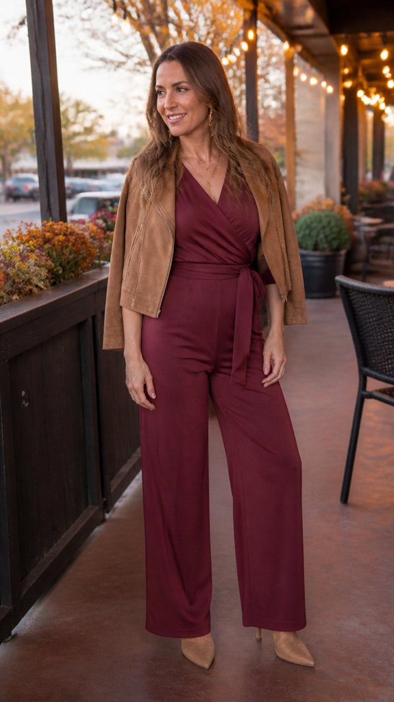 satin belted jumpsuit elegance