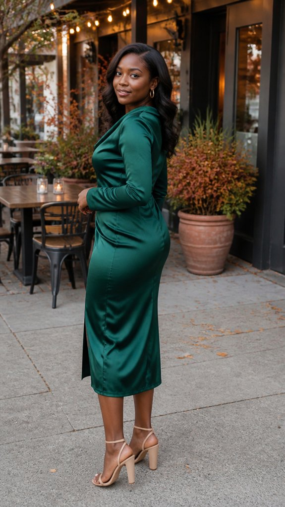 satin bias cut midi elegance