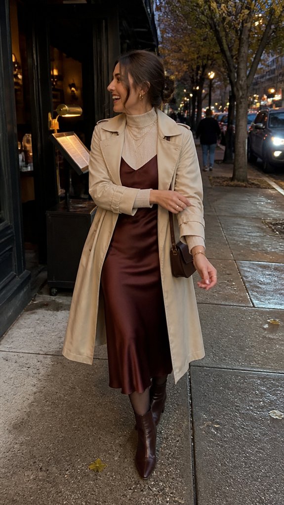 satin slip layered fallwear