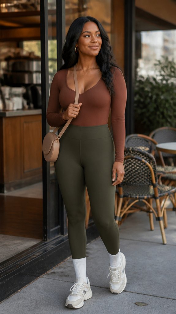 sleek layered bodysuit leggings
