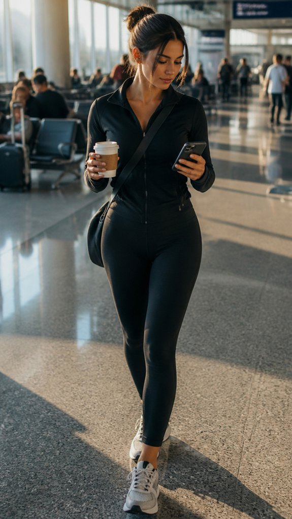 sleek layered zip up travel