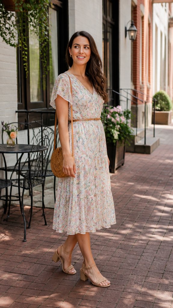 soft floral midi brunch ensemble