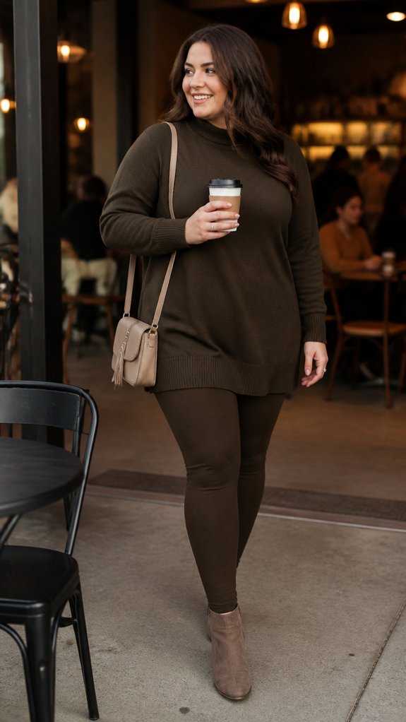solid tonal textured leggings outfit