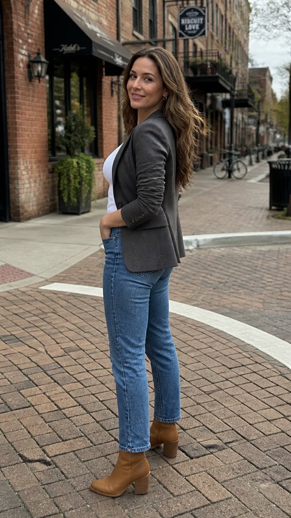 structured blazer suede booties