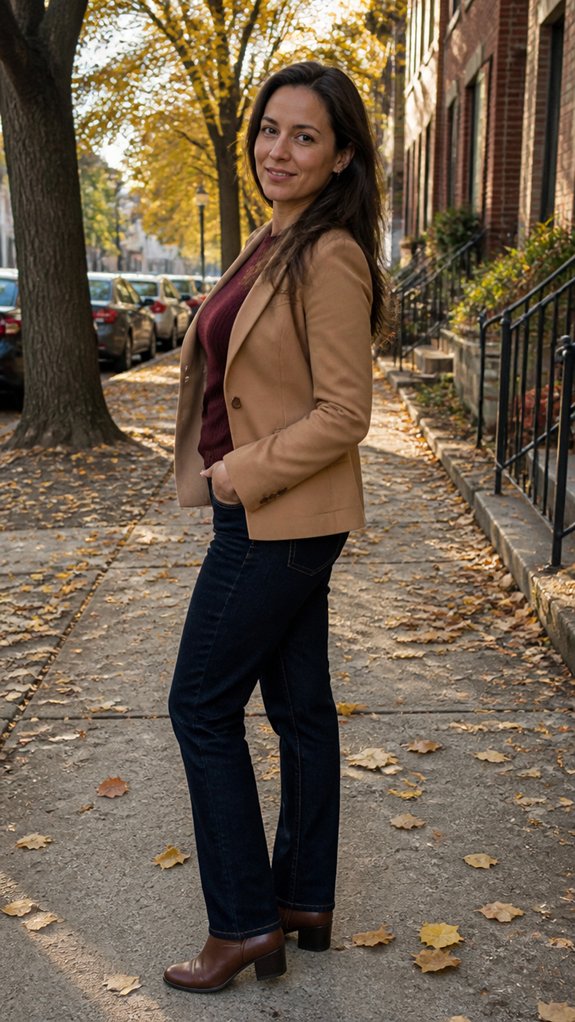 structured blazer warm tones