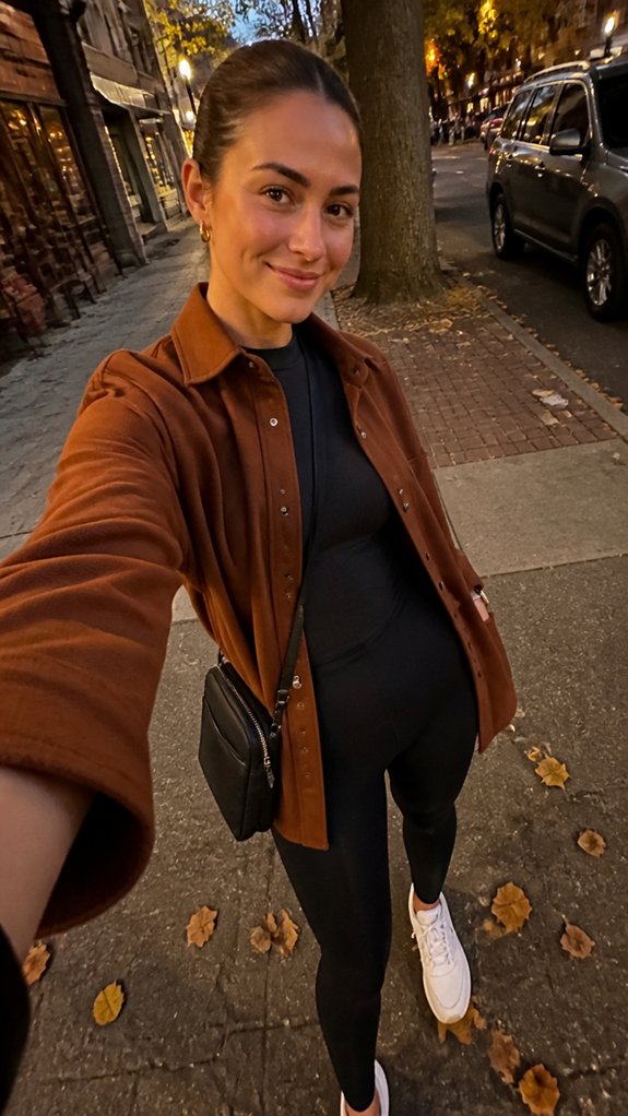 structured overshirt with leggings
