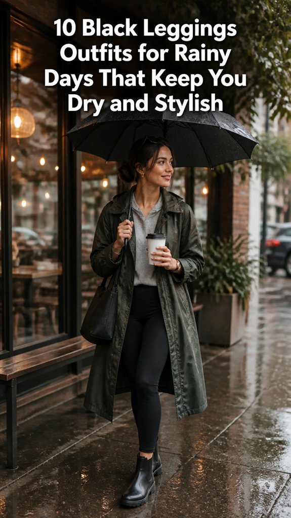 stylish waterproof black leggings outfits