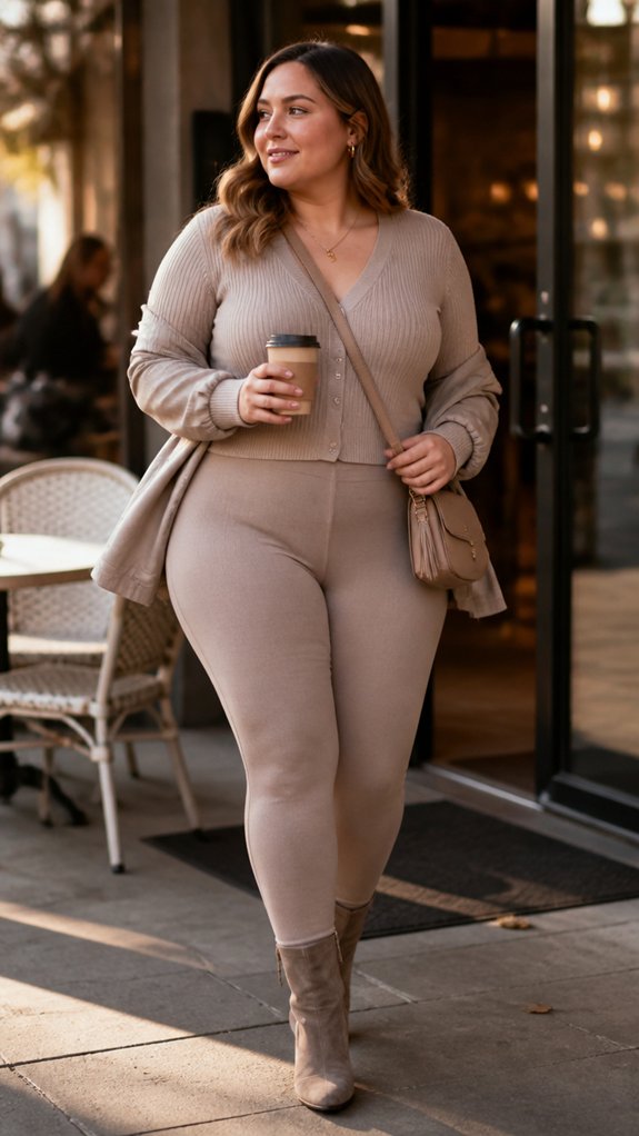 sweater and leggings tonal ensemble