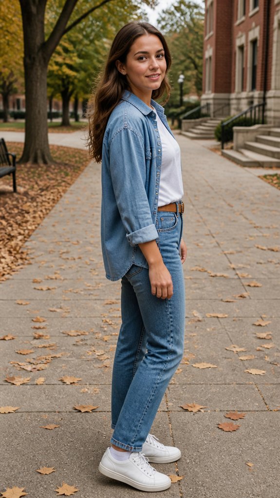t shirt layered with bottoms