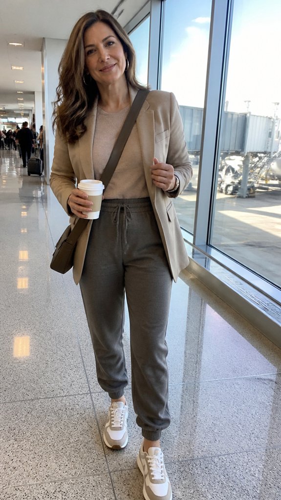 tailored joggers with blazer