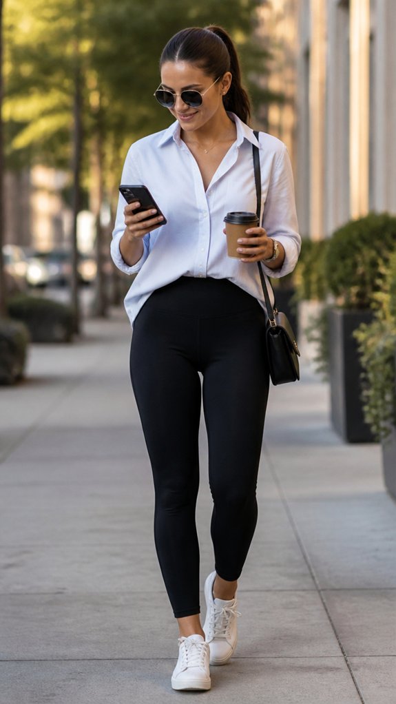 tailored shirt mid hip tuck