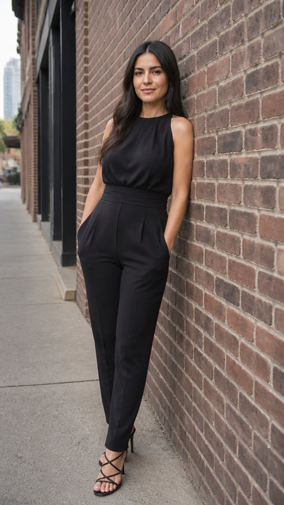 tailored silk jumpsuit confidence