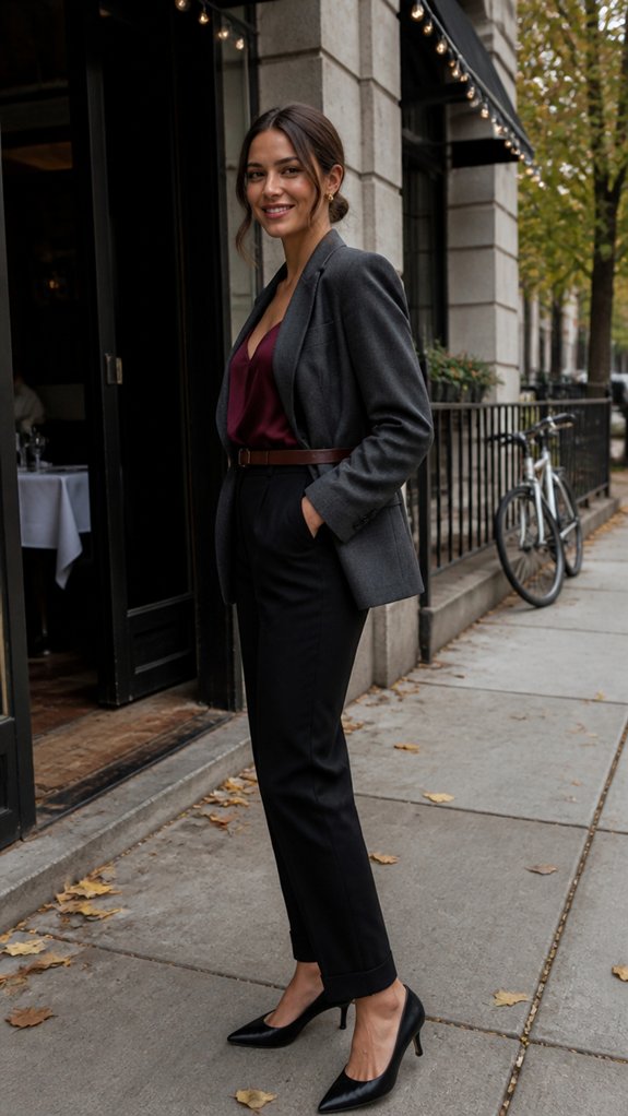 tailored textured lapel fall blazer