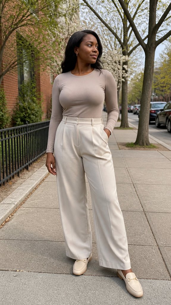 tailored top with wide leg