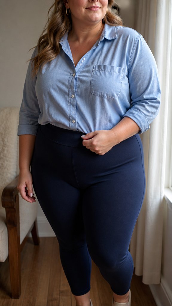 tucked front button down styling